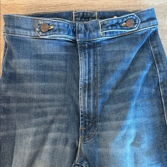 MOTHER Straight-Leg High-Rise Jeans in Dark Blue Fade - Picture 2 of 6